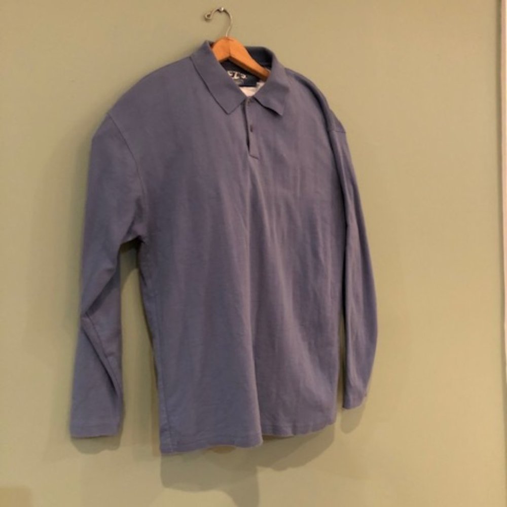 Hagger Ez's  Size Lg Men's Long sleeve Polo Blue